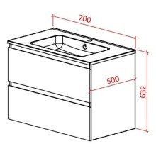Тумба белый глянец/черный глянец 70 см Astra-Form Альфа 020407