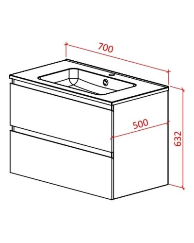 Тумба белый глянец/черный глянец 70 см Astra-Form Альфа 020407