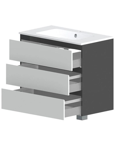 Тумба белый глянец/черный глянец 70 см Astra-Form Альфа 020408