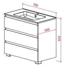 Тумба белый глянец/черный глянец 70 см Astra-Form Альфа 020408