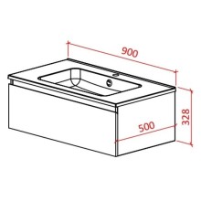 Тумба белый глянец/черный глянец 90 см Astra-Form Альфа 020409