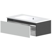 Тумба белый глянец/черный глянец 90 см Astra-Form Альфа 020409