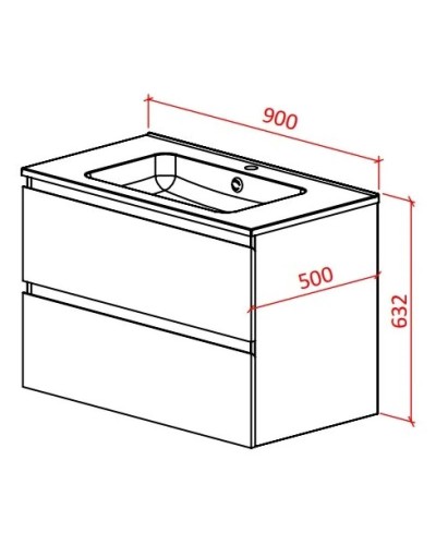 Тумба белый глянец/черный глянец 90 см Astra-Form Альфа 020410