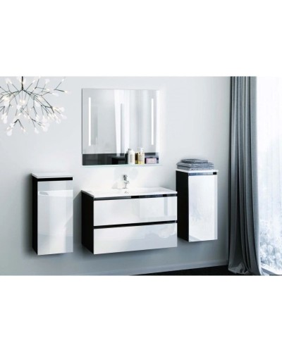 Тумба белый глянец/черный глянец 90 см Astra-Form Альфа 020410