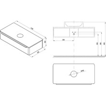 Тумба под раковину Ravak SUD 260.01 110 X000001084 подвесная Орех