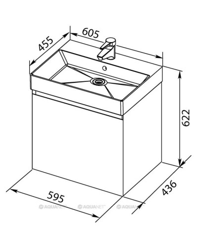Тумба белый 59,5 см Aquanet Йорк 00202094