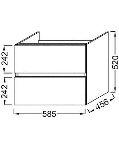 Тумба под раковину Jacob Delafon Tolbiac 60 EB2381-J5 подвесная Белый лак
