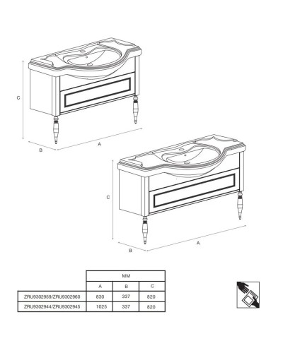 Тумба дуб молочный 102,5 см Roca America Evolution L ZRU9302945