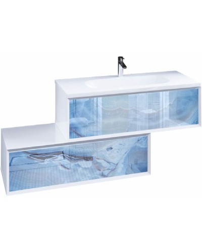 Тумба Marka One Milacco 100П У83572 подвесная Blue Marble