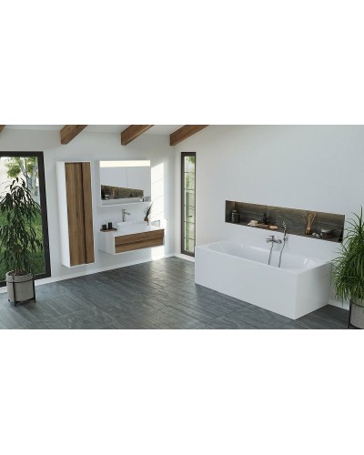 Тумба под раковину Ravak SD Step 100 X000001417 подвесная Белая Дуб