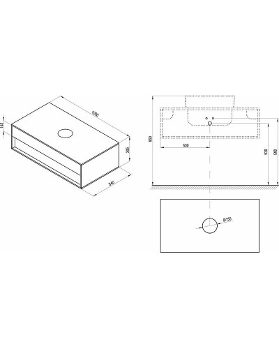 Тумба под раковину Ravak SD Step 100 X000001417 подвесная Белая Дуб