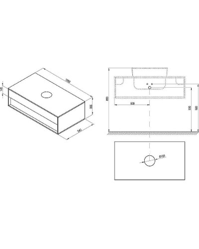 Тумба под раковину Ravak SD Step 100 X000001418 подвесная Белая Орех