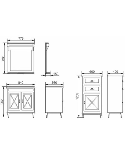 Тумба напольная белый матовый Atoll Марсель NEW