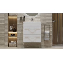 Тумба под раковину Velvex Jill 60 tpJIL.60.2Y-233 подвесная Белая матовая