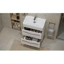 Тумба под раковину Velvex Jill 60 tpJIL.60.2Y-233 подвесная Белая матовая