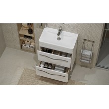 Тумба под раковину Velvex Jill 60 tpJIL.60.2Y-233 подвесная Белая матовая