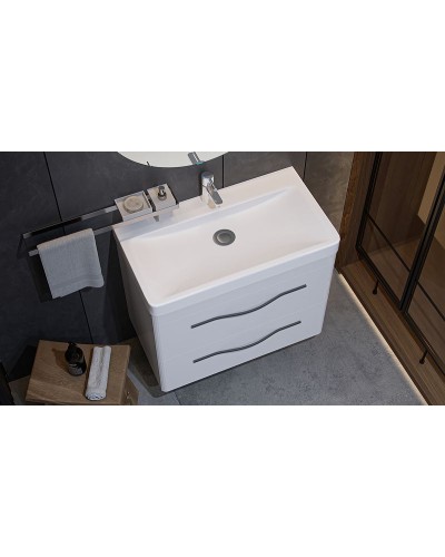 Тумба под раковину Velvex Jill 80 tpJIL.80.2Y-233 подвесная Белая матовая
