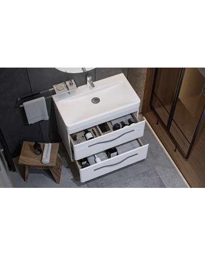 Тумба под раковину Velvex Jill 80 tpJIL.80.2Y-233 подвесная Белая матовая