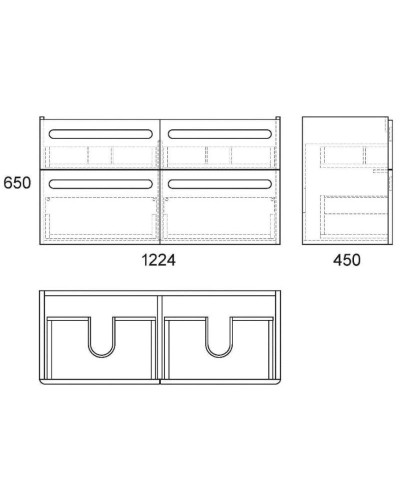 Тумба белый глянец 122,4 см OWL 1975 Otalia OW04.08.00