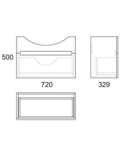 Тумба белый глянец 72 см OWL 1975 Lagerta OW08.02.00