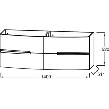 Тумба под раковину Jacob Delafon Nona 140 EB1891RU-G98 подвесная Темно-синяя