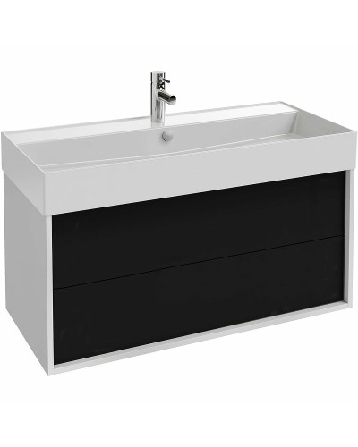 Тумба под раковину Jacob Delafon Vivienne 100 EB1585-N18-S14 подвесная Черный сатин Белый