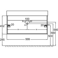 Тумба под раковину Jacob Delafon Vivienne 100 EB1585-N18-S14 подвесная Черный сатин Белый