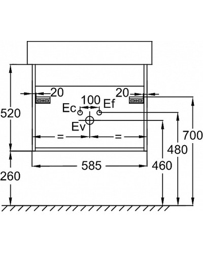 Тумба под раковину Jacob Delafon Tolbiac 60 EB2381-E75 подвесная Дуб давос