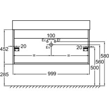Тумба под раковину Jacob Delafon Vivienne 100 EB1585-E70-E70 подвесная Арлингтонский дуб
