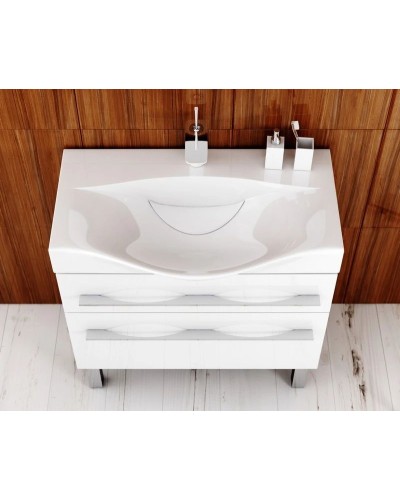 Тумба белый глянец 100 см Aqwella 5 Stars Milan Mil.01.10/2n/W