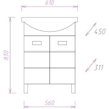Тумба под раковину Onika Балтика 60 106040 Белая