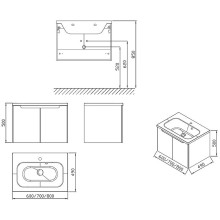 Тумба под раковину Ravak SDD Classic 80 X000001095 подвесная Латте Белая
