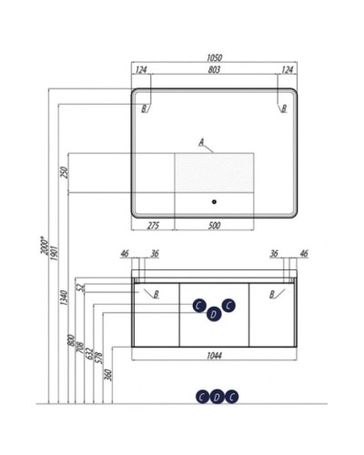 Тумба белый глянец 104,4 см Акватон Шерилл 1A206301SH010