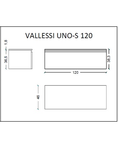 Тумба Boheme Armadi Art Vallessi UNO-S 120 897-120-A mat подвесная Антрацит матовый