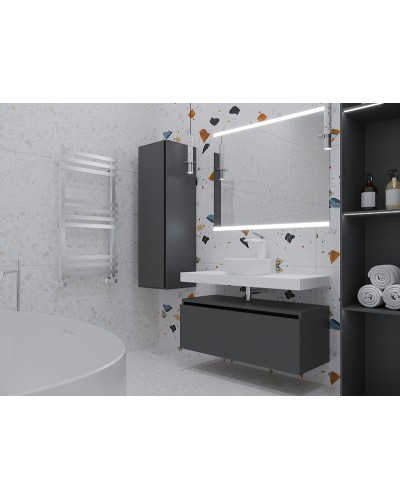 Тумба Boheme Armadi Art Vallessi UNO-S 80 897-080-A glossy подвесная Антрацит глянец