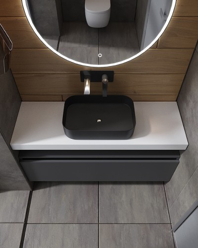 Тумба Boheme Armadi Art Vallessi UNO-S 80 897-080-A mat подвесная Антрацит матовый