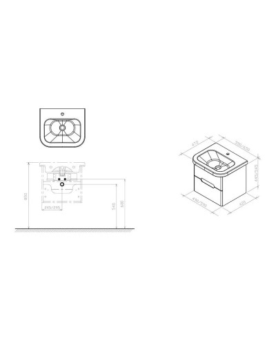 Тумба белый глянец 59 см Ravak Chrome II X000001291