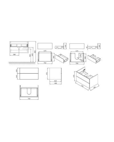 Тумба белый глянец/береза 76 см Ravak Rosa II X000001294