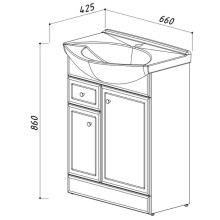 Тумба белый глянец 62 см Belux Адажио Н 60-01