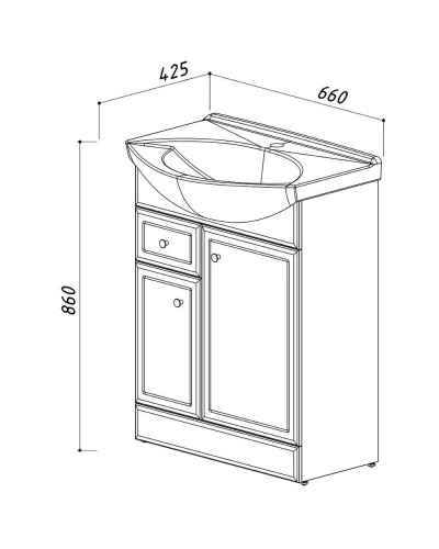 Тумба белый глянец 62 см Belux Адажио Н 60-01