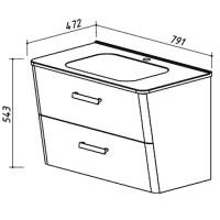Тумба черный матовый 77,4 см Belux Марсель Н 80-02