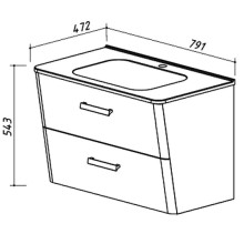 Тумба черный матовый 77,4 см Belux Марсель Н 80-02