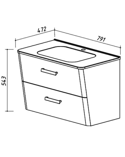 Тумба черный матовый 77,4 см Belux Марсель Н 80-02