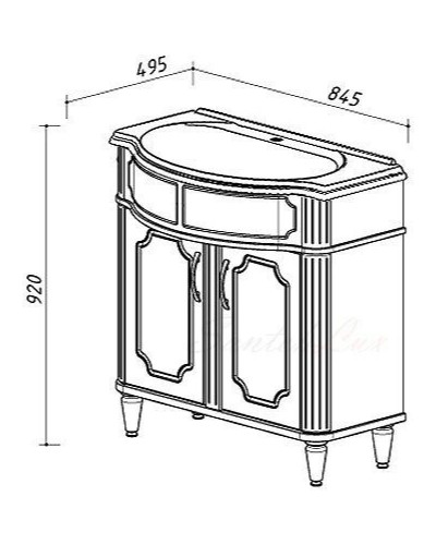 Тумба слоновая кость золотая патина 82,4 см Belux Каталония Н 85