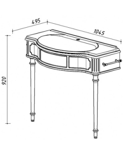Тумба белый глянец 102,4 см Belux Каталония-Отель Н 105