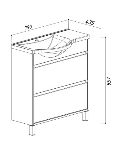 Тумба белый глянец 77,9 см L Belux Лира Н 80-02