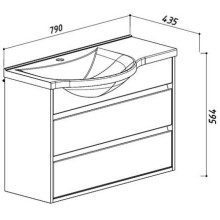 Тумба белый глянец 77,9 см L Belux Лира НП 80-02