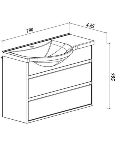 Тумба белый глянец 77,9 см L Belux Лира НП 80-02