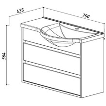 Тумба белый глянец 77,9 см R Belux Лира НП 80-02