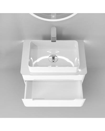 Тумба под раковину Jorno Shine 75 Shi.01.75/P/W подвесная Белая